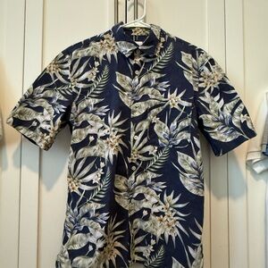 Zara Blue and Green Casual Button Down Shirt